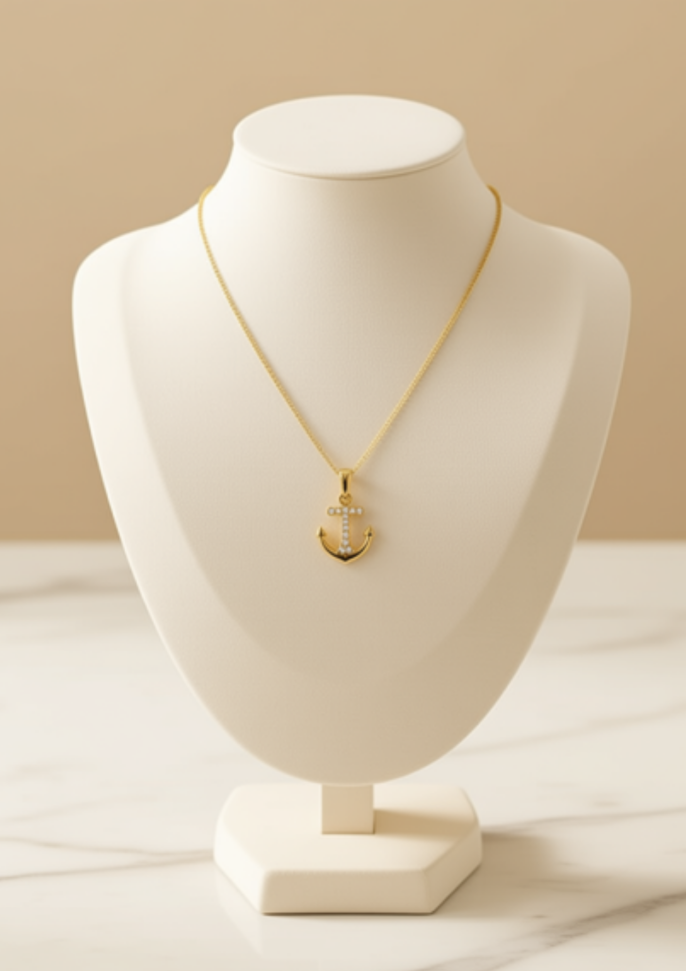 Cadena con Dije de Ancla Gold - Acero Inoxidable