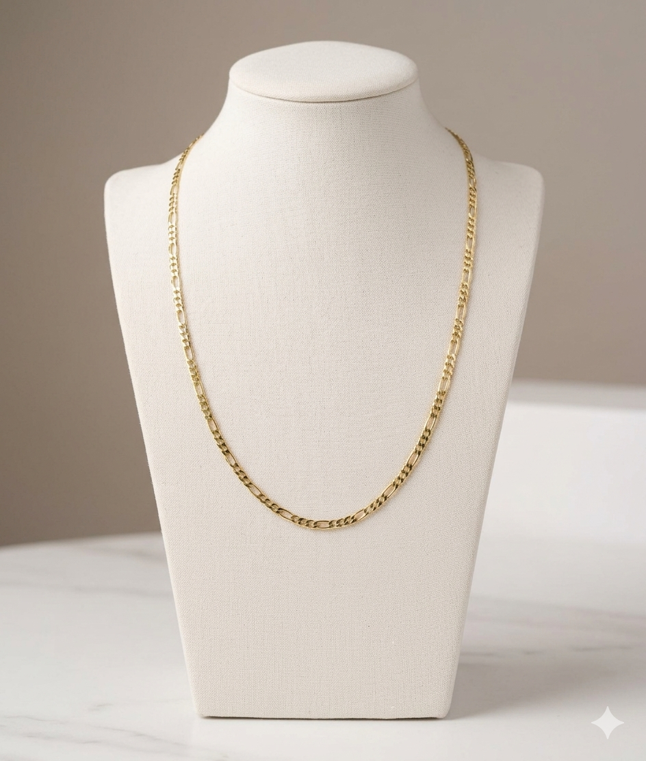Cadena Cartier con baño de Oro de 3mm x 60cm