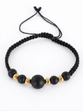 Pulsera Artesanal de Piedra Mate y Acentos Dorados en baño de Oro.