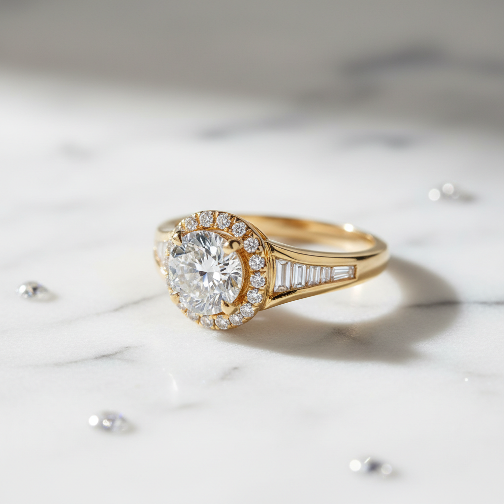 Anillo de Oro con Diamante